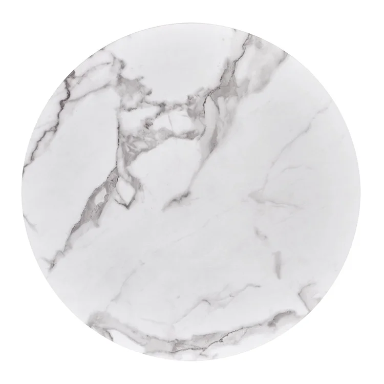 Tavolo rotondo moderno 79x74cm marmo bianco nero oro Barbera