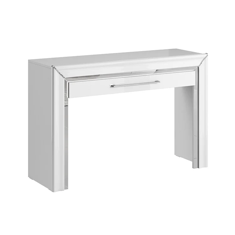 Toletta tavolo da trucco moderna con specchio 120x200cm bianco Benz