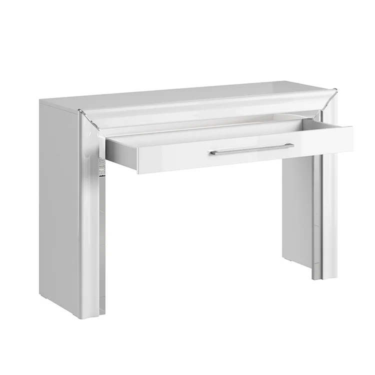 Toletta tavolo da trucco moderna con specchio 120x200cm bianco Benz