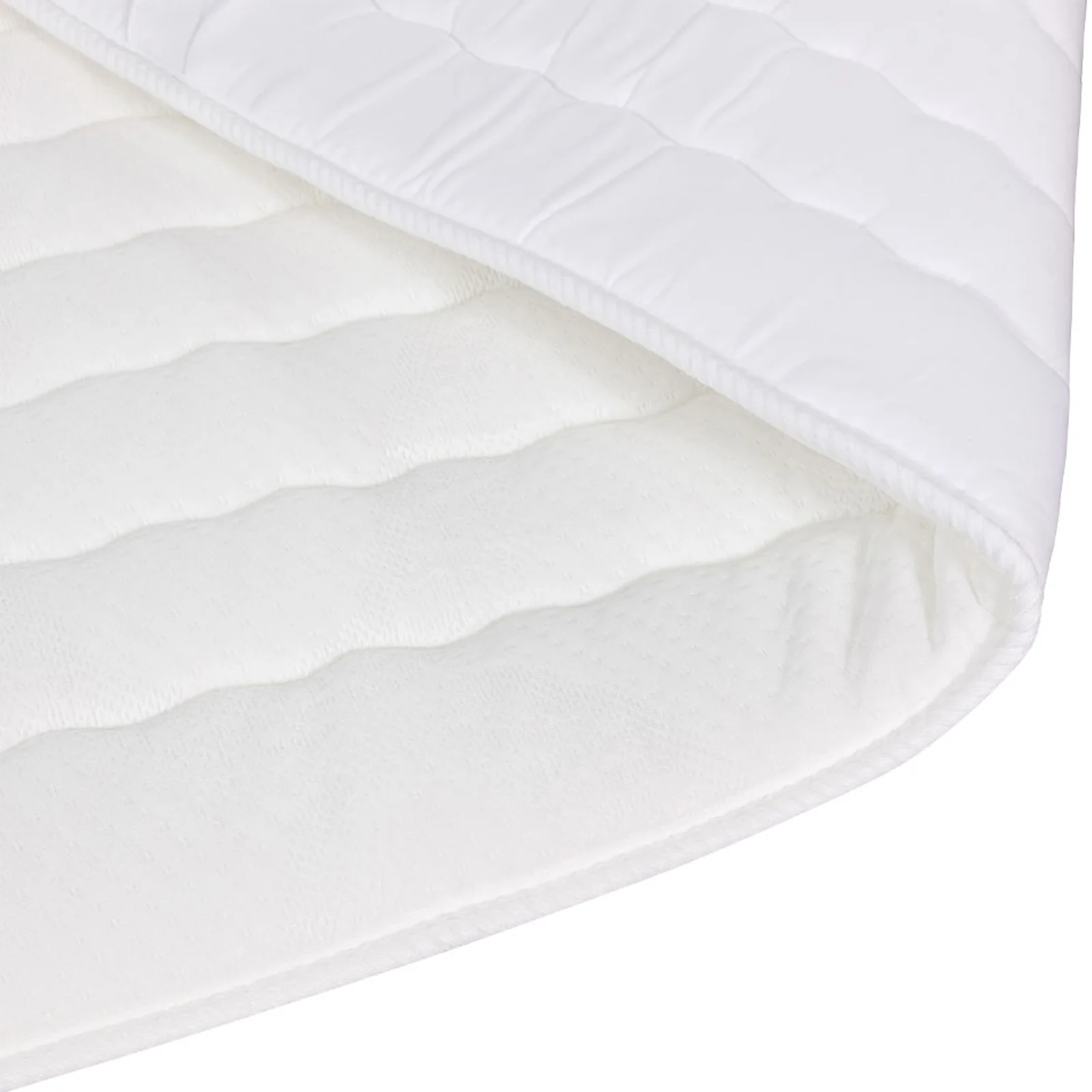 Topper matrimoniale 160x200cm trapuntato imbottito con elastici bianco Corsica