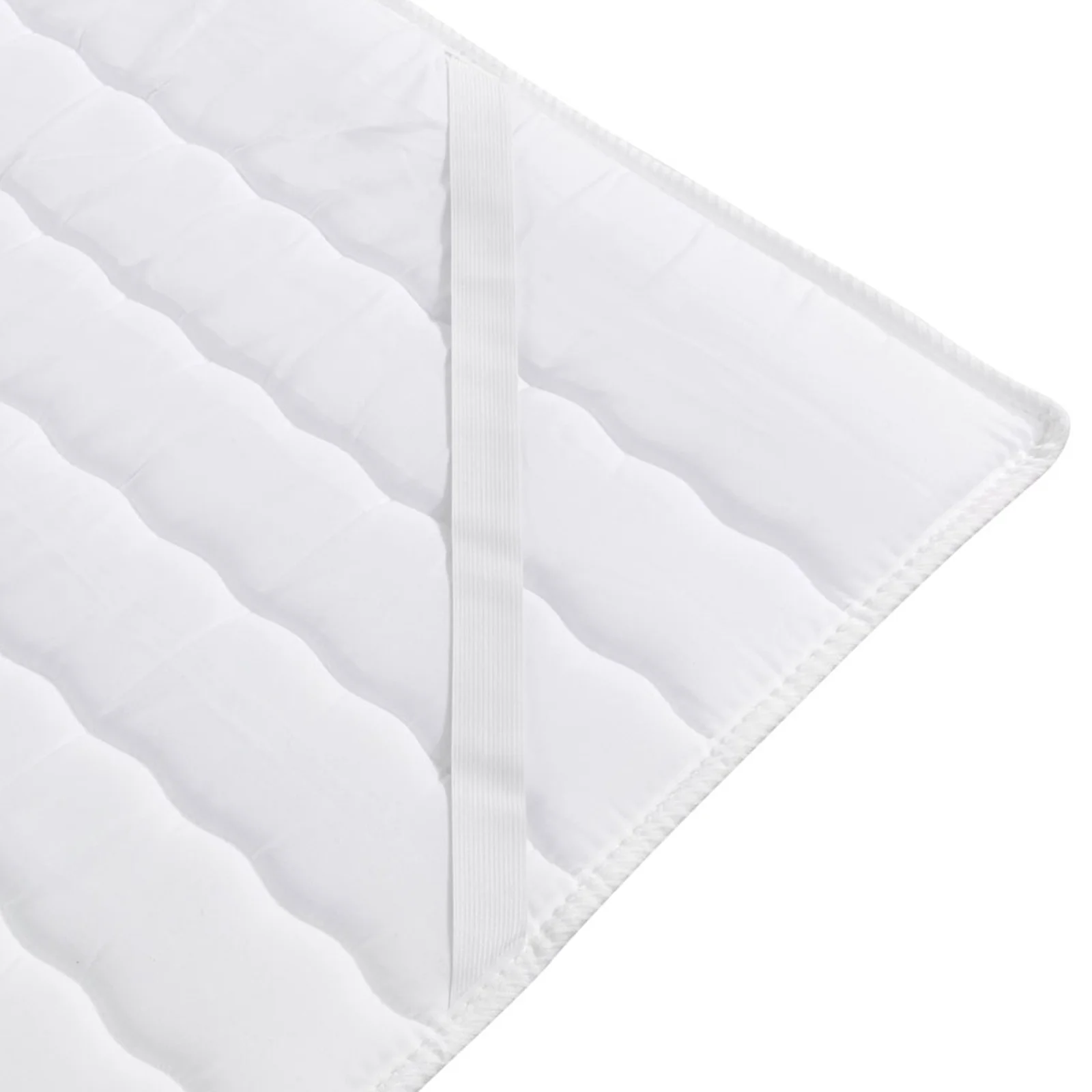 Topper matrimoniale 160x200cm trapuntato imbottito con elastici bianco Corsica