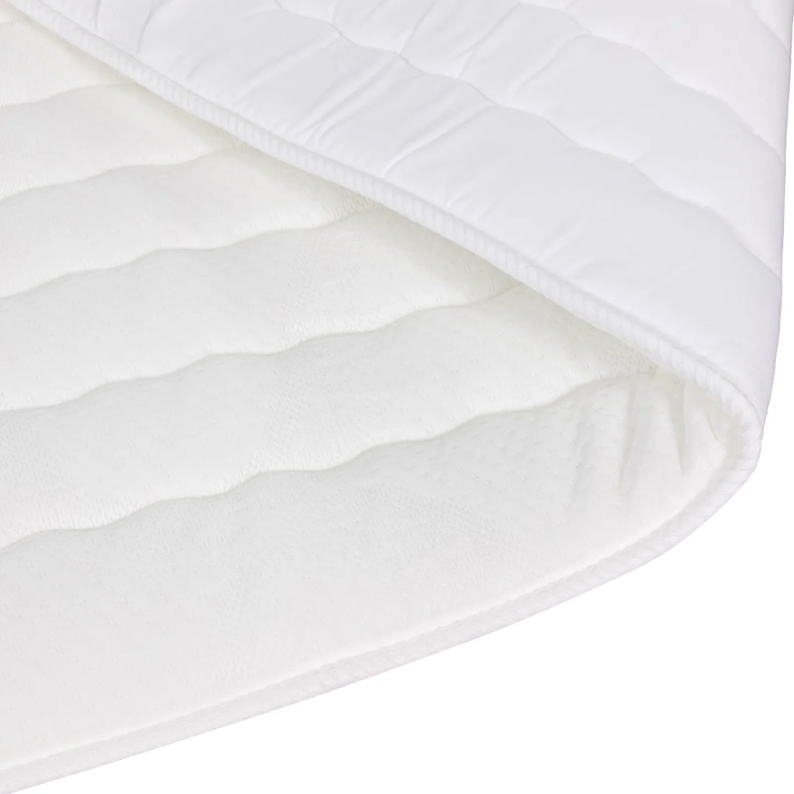 Topper matrimoniale oversize 180x200cm trapuntato imbottito con elastici bianco Corsica