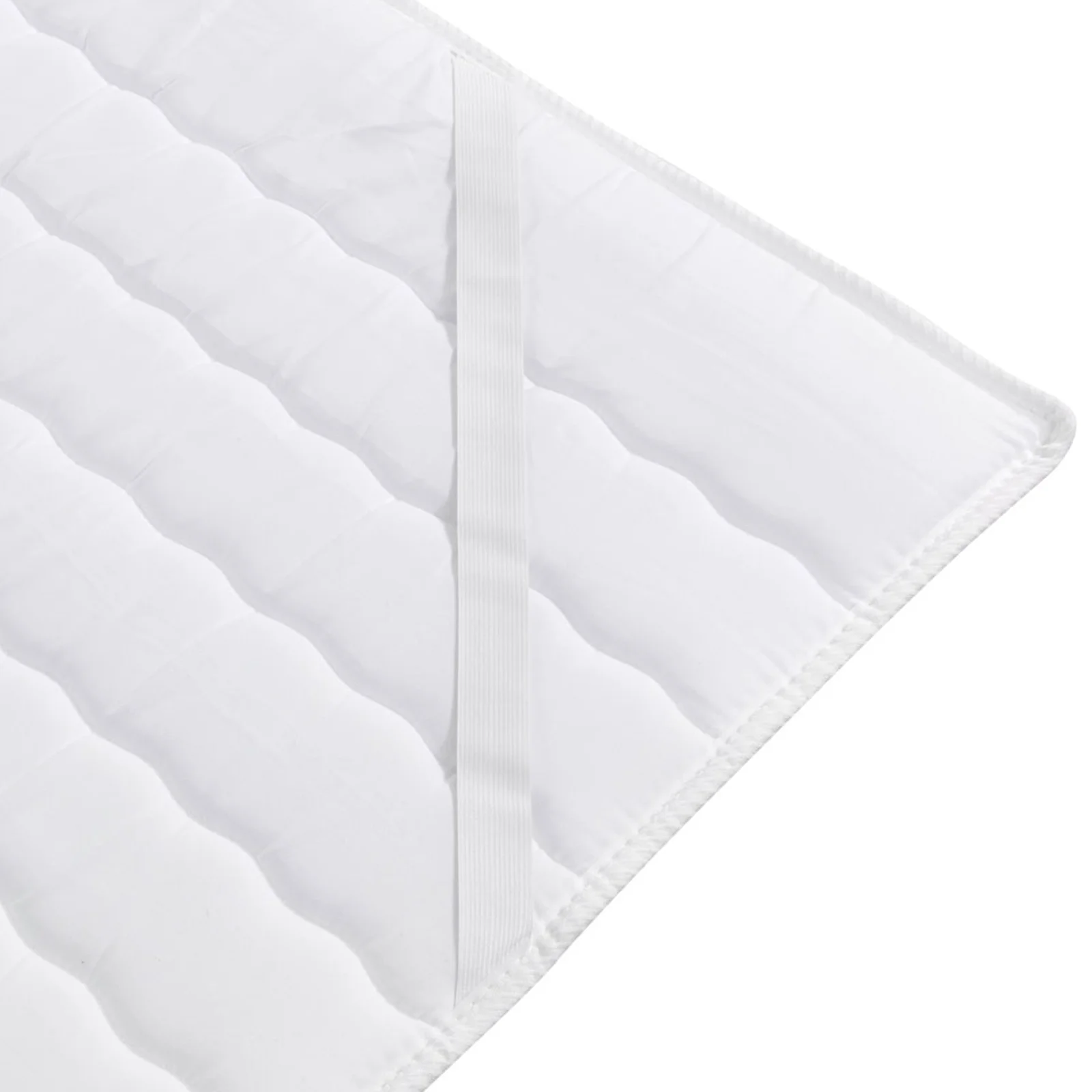 Topper matrimoniale oversize 180x200cm trapuntato imbottito con elastici bianco Corsica