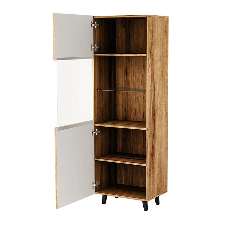 Vetrinetta 60x183h cm 1 anta moderna cannettato quercia Essence