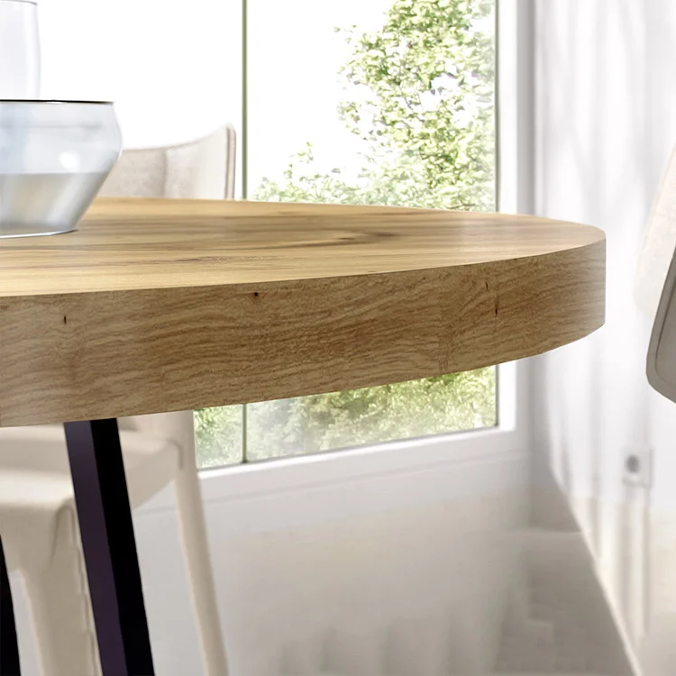 Tavolo Da Pranzo Rotondo 110 Cm Con Piano Rovere Cognac E Gambe Nere Rizor 1 Tavolo Da Pranzo Rotondo 110 Cm Con Piano Rovere Cognac E Gambe Nere Rizor 1