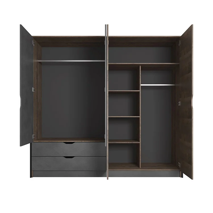 Cassettiera URBNLIVING 3 Cassetti In Legno Effetto Quercia, Guide Metalliche, Maniglie In Metallo, Per Camera Da Letto