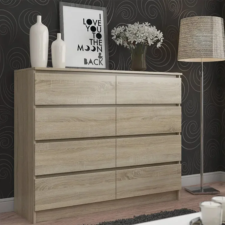 Cassettiera In Rattan 120x40x78 Cm, Con 1 Cassetto E 2 Ante Magnetiche, Gambe In Legno Massiccio E Manici In Metallo Nero