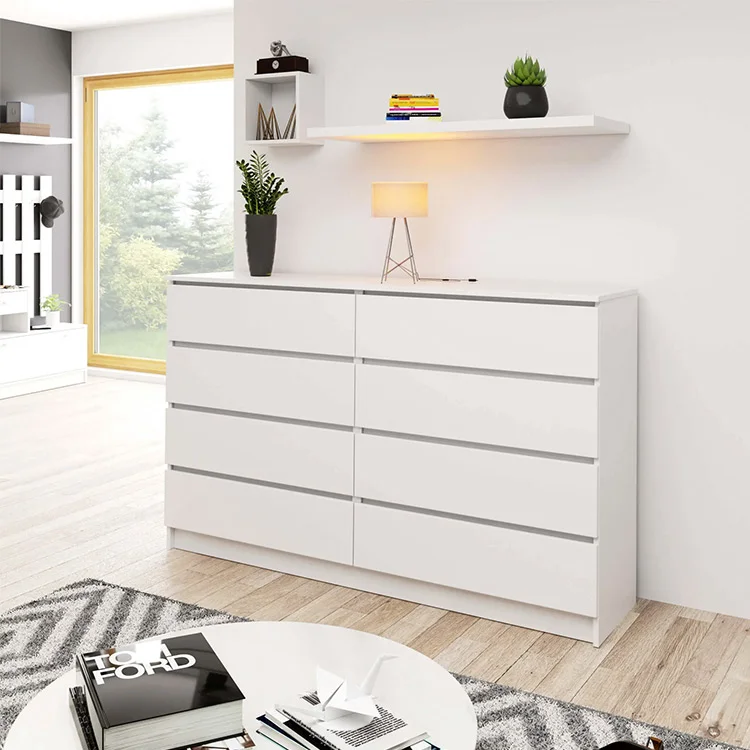 Vladon Cassettiera Cuba - bianco opaco/quercia segato grezzo - Credenza moderna per la zona giorno - (LxAxP) 182x53x35 cm : Vladon Vladon Cassettiera Cuba - bianco opaco/quercia segato grezzo - Credenza moderna per la zona giorno - (LxAxP) 182x53x35 cm : Vladon