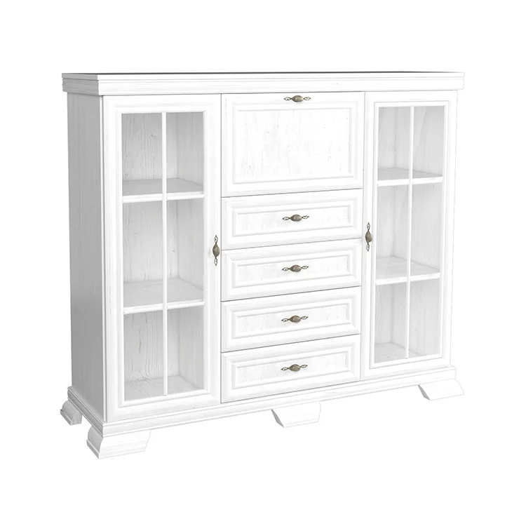 Credenza da 110 cm con quattro ante in legno bianco opaco - Falesia Credenza da 110 cm con quattro ante in legno bianco opaco - Falesia