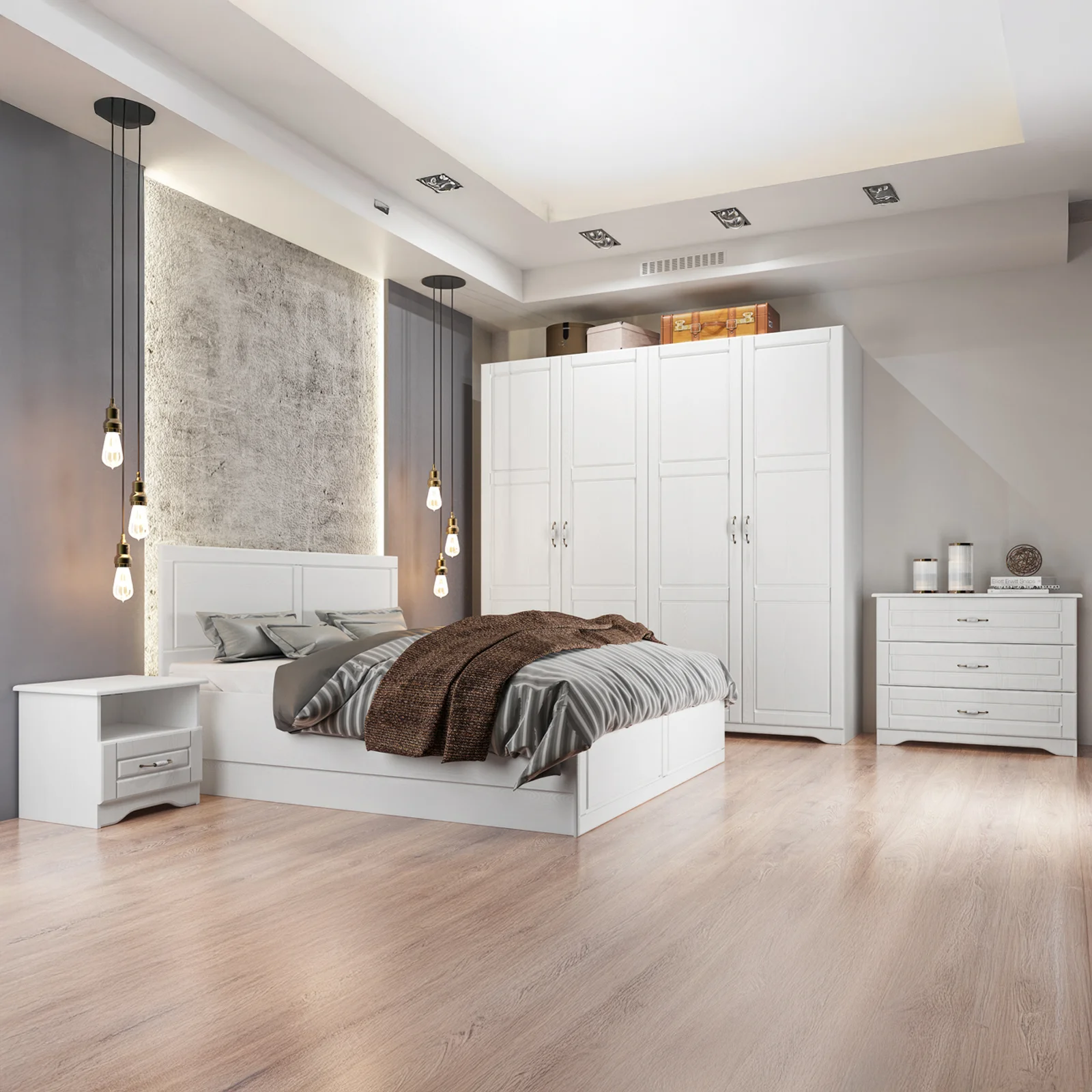 Comò a 4 cassetti, Settimanale moderno, Casettiera per camera da letto Comò a 4 cassetti, Settimanale moderno, Casettiera per camera da letto