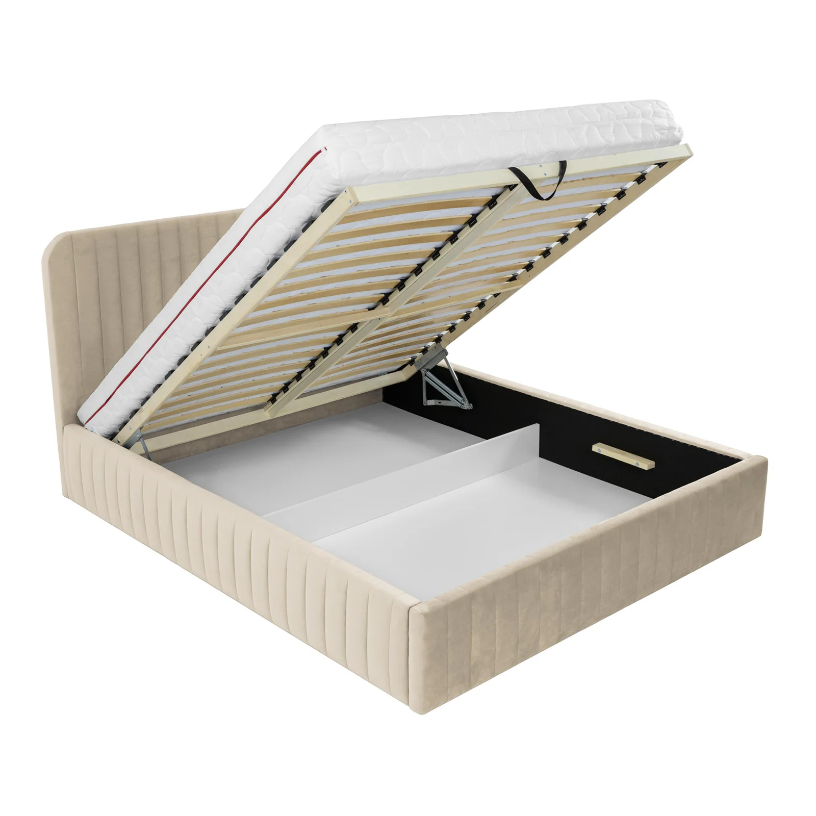 TIMORWTF Letto baule 160 x 200 con LED e USB, letto matrimoniale con TIMORWTF Letto baule 160 x 200 con LED e USB, letto matrimoniale con