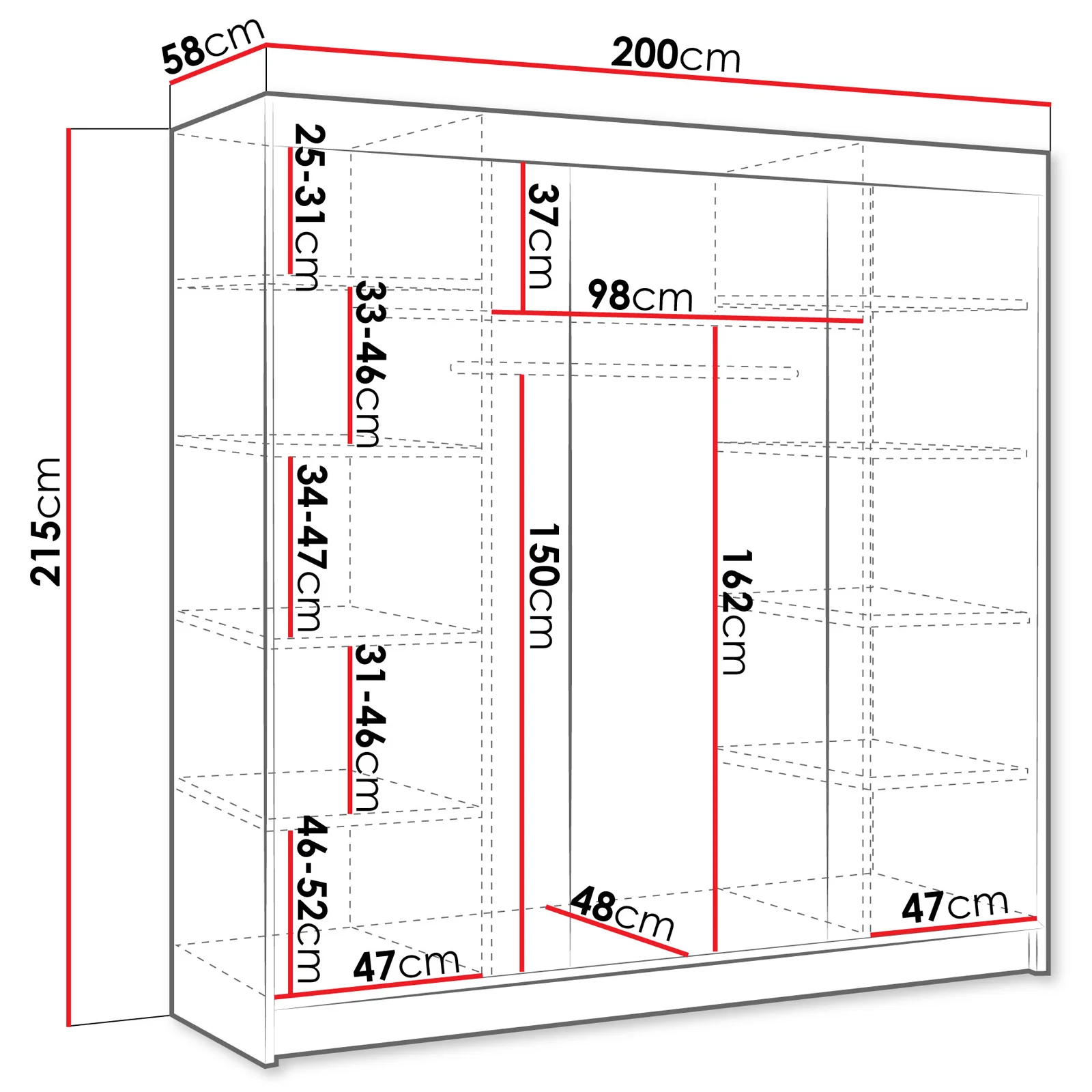 MIKA IV 150 cm Armadio scorrevole a 2 ante Specchio Bianco Opaco MIKA IV 150 cm Armadio scorrevole a 2 ante Specchio Bianco Opaco