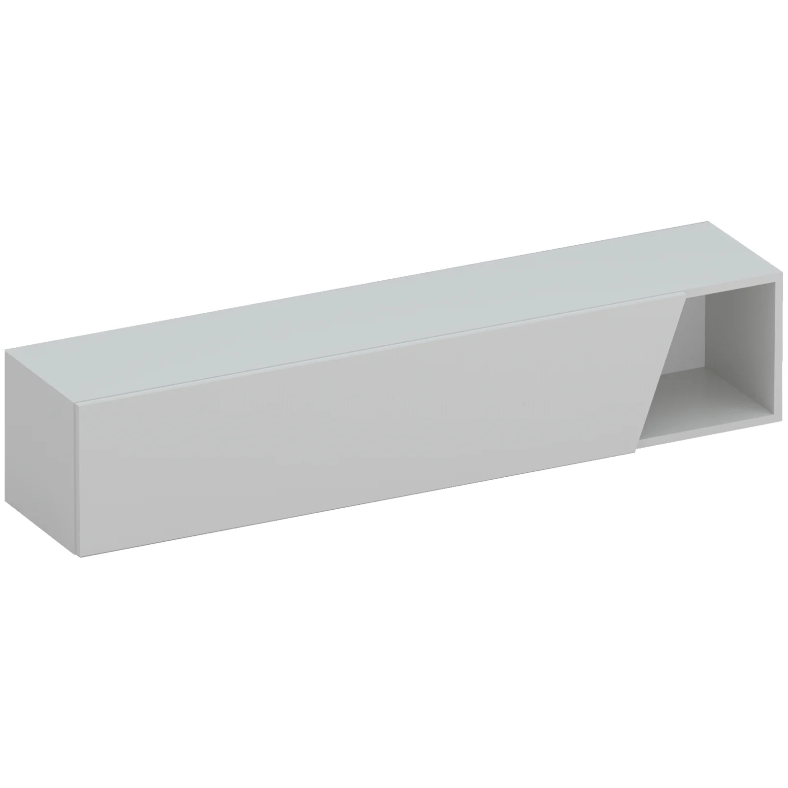 Pensile orizzontale 138x29h cm 1 anta tagliata soggiorno grigio chiaro Sunset