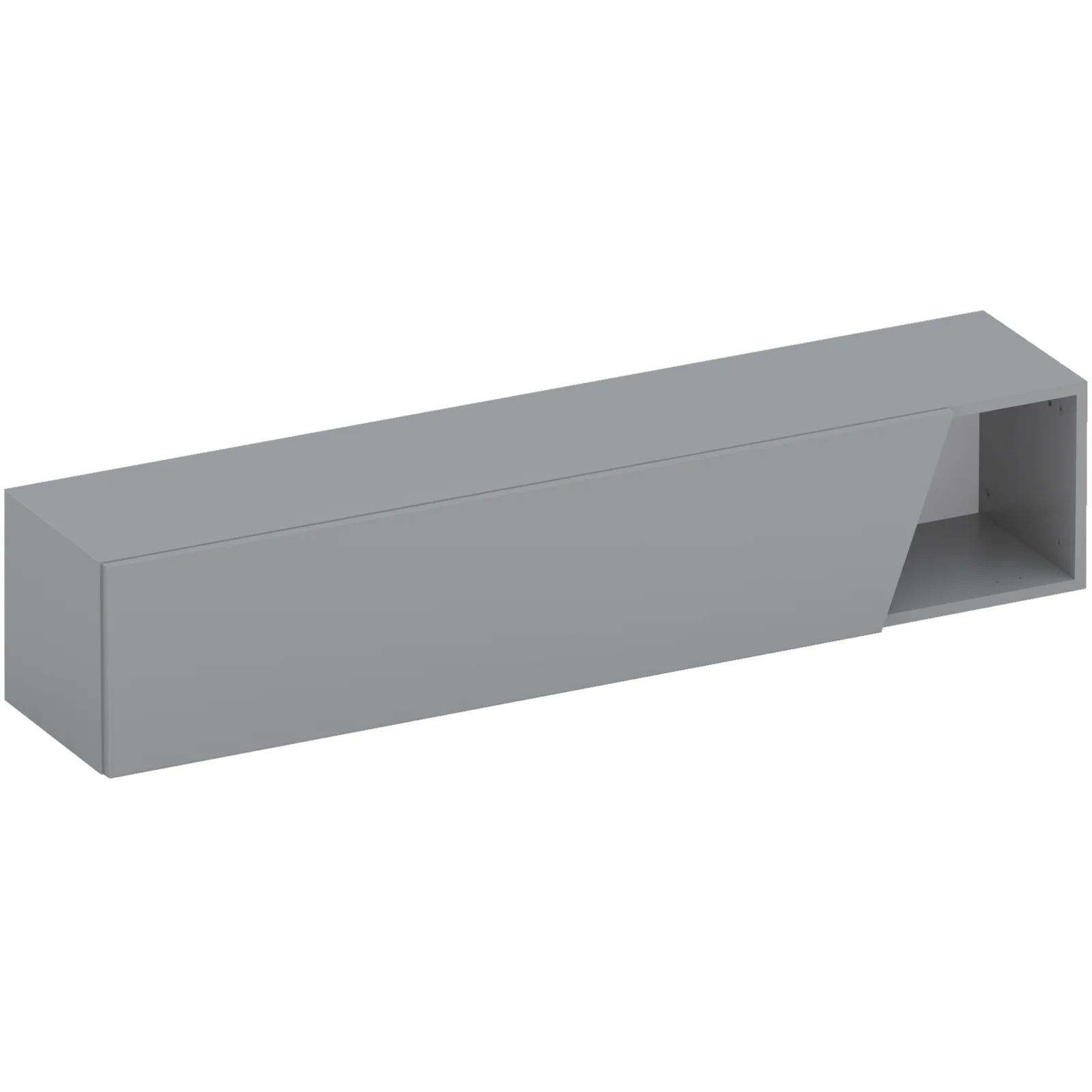 Pensile orizzontale 138x29h cm 1 anta tagliata soggiorno grigio scuro Sunset