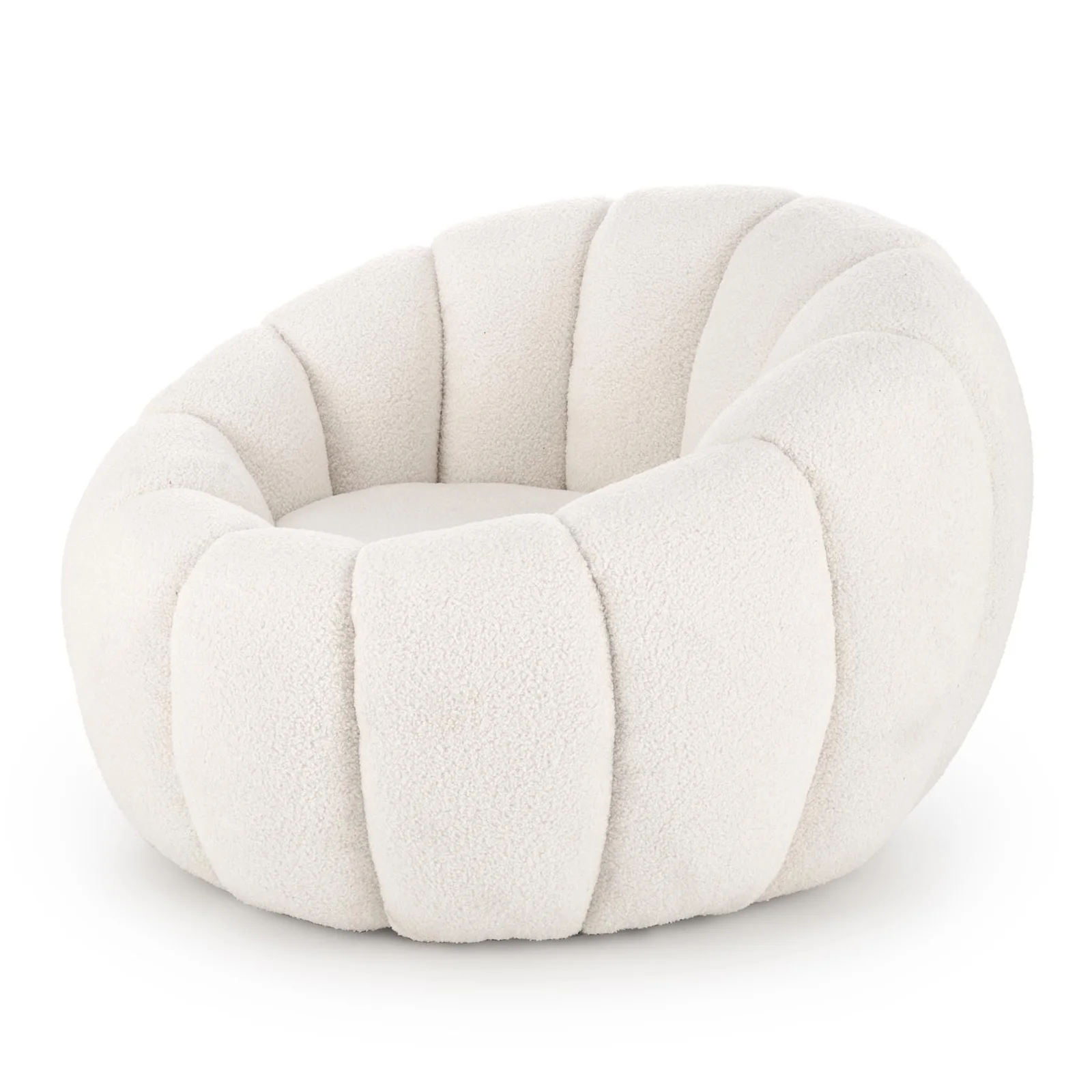 Comoda poltrona da lettura – Sedia moderna per soggiorno, camera da letto, salone e ufficio – Divano singolo in sherpa pigro – Schienale dal design curvo Comoda poltrona da lettura – Sedia moderna per soggiorno, camera da letto, salone e ufficio – Divano singolo in sherpa pigro – Schienale dal design curvo