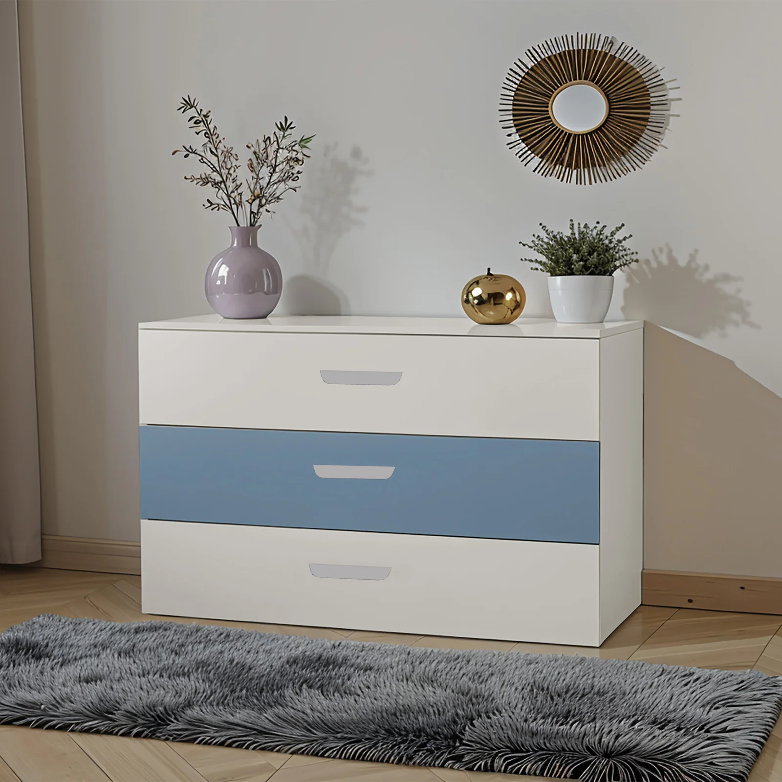 DUMOS Cassettiera Stretto Con 8 Cassetti In Tessuto - Armadio Organizer Per Camera Da Letto E Bambini, Struttura In Metallo E Legno, 30kg Portata, Marrone