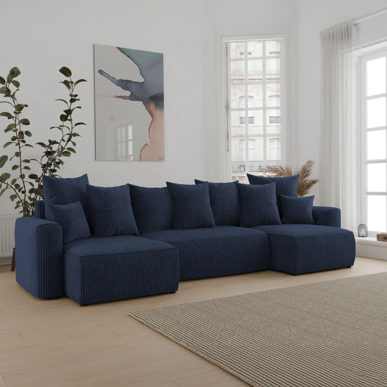 Phantoscope 2 Federe Decorative In Velluto Glitterato, 45x45 Cm, Colore Blu Navy. Cerniera Invisibile, Perfette Per Divano E Letto (senza Imbottitura).