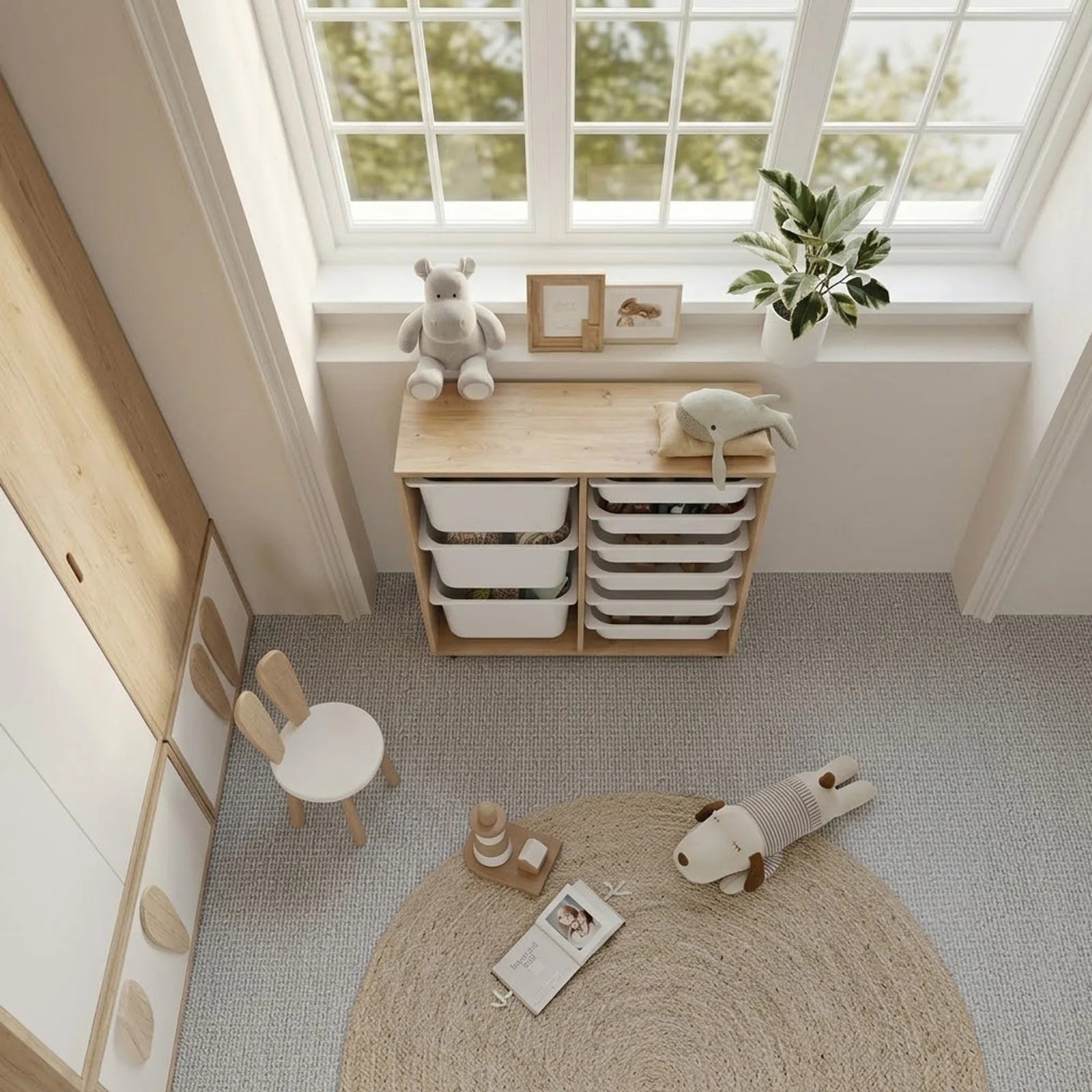 Mobile portagiochi 89x85h cm cassettiera multiuso rovere Fast Concordia