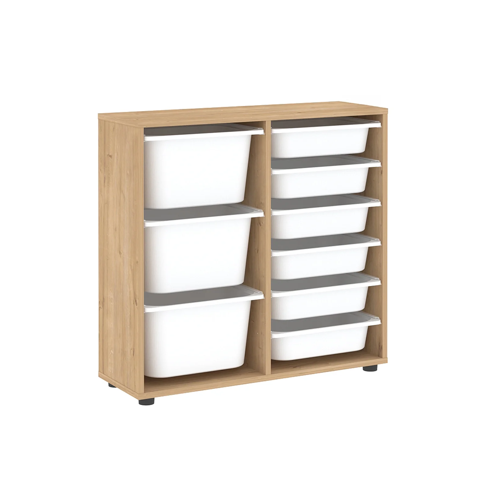 Mobile portagiochi 89x85h cm cassettiera multiuso rovere Fast Concordia