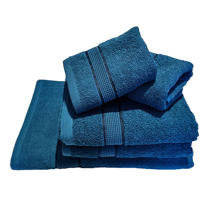 Set di tre asciugamani piccoli blu Camomilla Milano