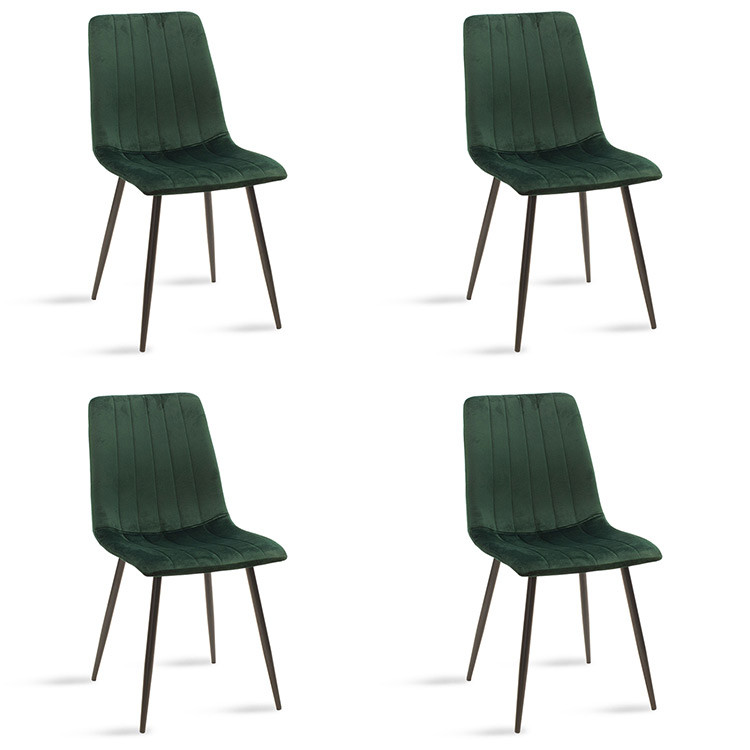 Set 6 sedie pieghevoli imbottite rivestite in velluto verde