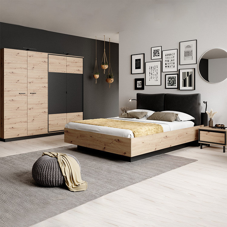 Camera da letto completa legno e antracite CDLI36