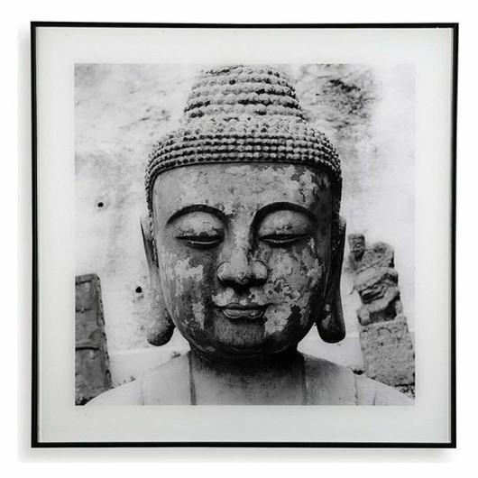 Quadro da parete design con stampa Buddha 50x50cm bianco nero Roia