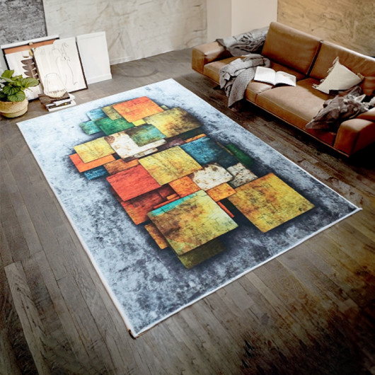 Tappeto salotto rettangolare 160x230cm colorato Cubico