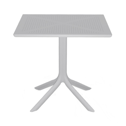Tavolo da esterno polipropilene 80x80cm bianco Zeno
