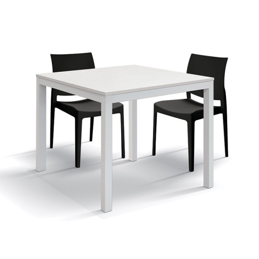 Tavolo 90/180 cm allungabile bianco frassinato metallo bianco Larkin