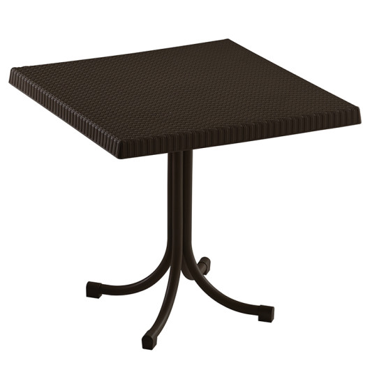 Tavolo quadrato da esterno 80x80cm polipropilene marrone Lanzarote