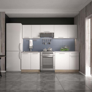 Cucina moderna bianca rovere componibile Urban standard 240 cm
