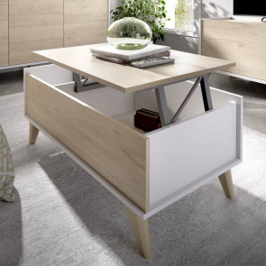 Tavolino da salotto design 99x60cm rovere bianco opaco Elmer