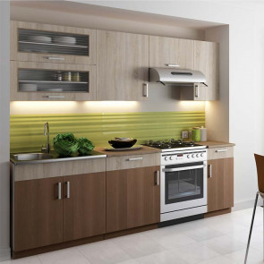 Cucina moderna componibile lineare Clizia 240 cm rovere acacia