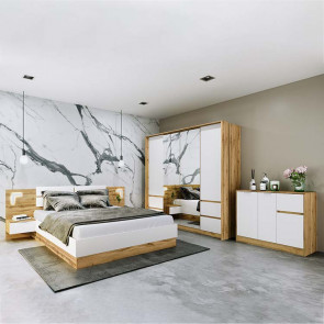 Camera da letto completa Volga quercia bianco opaco