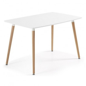 Tavolo in legno Wad rettangolare laccato bianco opaco 140