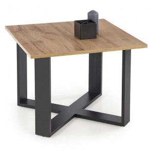 Tavolino da salotto moderno design 67x67cm rovere nodato nero Kobe