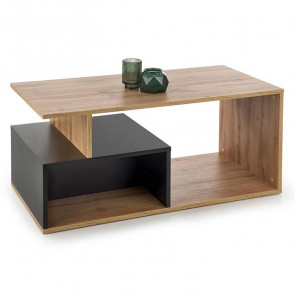 Tavolino da salotto moderno design 110x55cm rovere nodato nero Abe