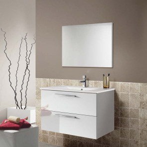 Mobile bagno con specchio 80x145cm bianco lucido Elton