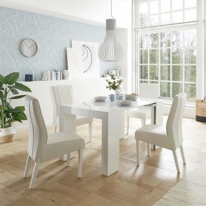 Tavolo consolle allungabile moderno 46/291cm bianco lucido Francesca