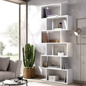 Libreria 80x192cm design moderno bianco lucido Square