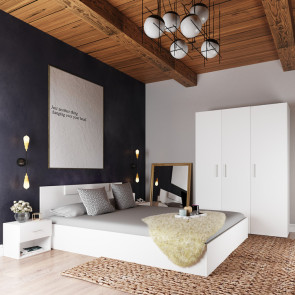 Camera da letto moderna completa matrimoniale bianco opaco Verona