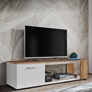 Mobile porta tv soggiorno 150x39cm bianco opaco rovere Caravaggio