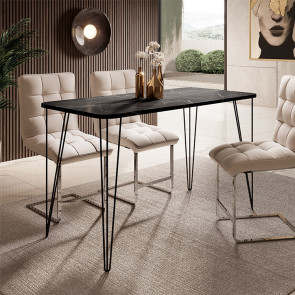 Tavolo moderno rettangolare 120x60cm effetto marmo Darrel