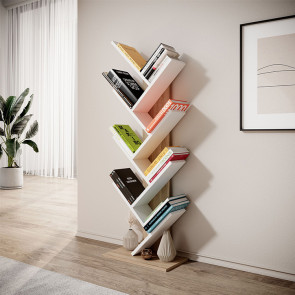 Libreria moderna design 50x128cm bianco rovere Darin