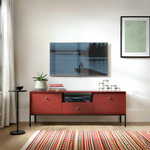 Mobile porta tv 2 ante con cassetto moderno 154x56cm rosso Glory