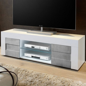 Mobile TV moderno Easy piccolo bianco e cemento
