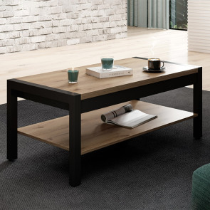 Tavolino da salotto design 120x48cm quercia nero opaco Neive