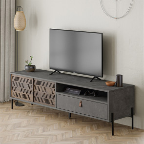 Mobile porta tv design moderno 170x49cm antracite marrone Eolo