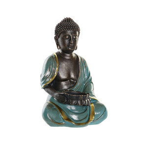 Statua da tavolo Buddha 23x15cm azzurro effetto dorato Nerone
